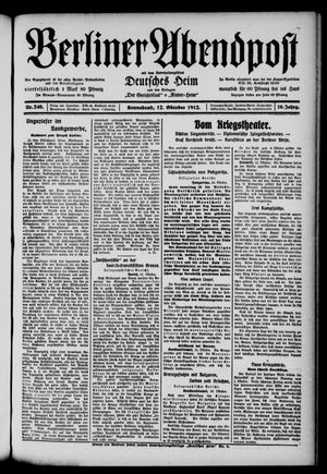 Berliner Abendpost on Oct 12, 1912