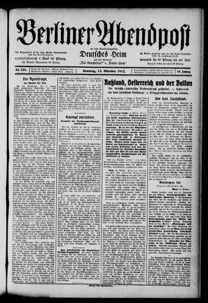 Berliner Abendpost vom 13.10.1912
