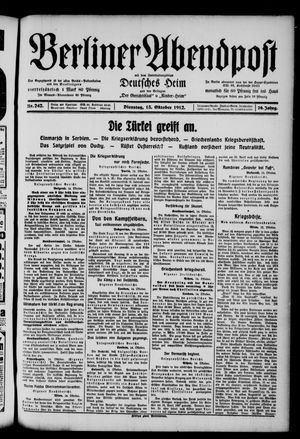 Berliner Abendpost vom 15.10.1912