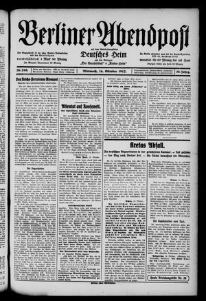 Berliner Abendpost vom 16.10.1912