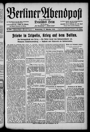 Berliner Abendpost vom 17.10.1912
