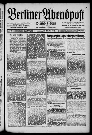 Berliner Abendpost vom 18.10.1912