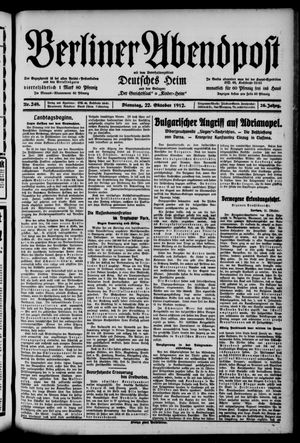 Berliner Abendpost vom 22.10.1912