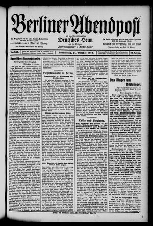 Berliner Abendpost vom 24.10.1912