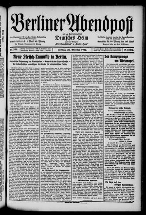 Berliner Abendpost vom 25.10.1912