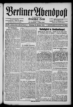 Berliner Abendpost vom 29.10.1912