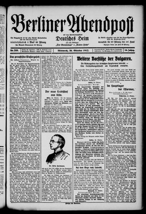 Berliner Abendpost vom 30.10.1912