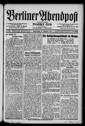 Berliner Abendpost vom 31.10.1912