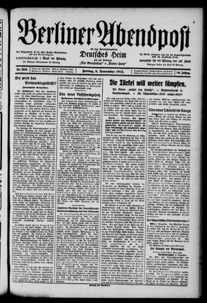 Berliner Abendpost vom 08.11.1912