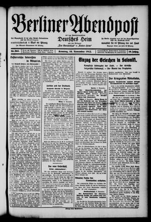 Berliner Abendpost vom 10.11.1912