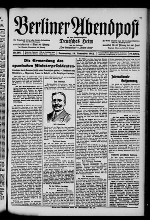 Berliner Abendpost vom 14.11.1912