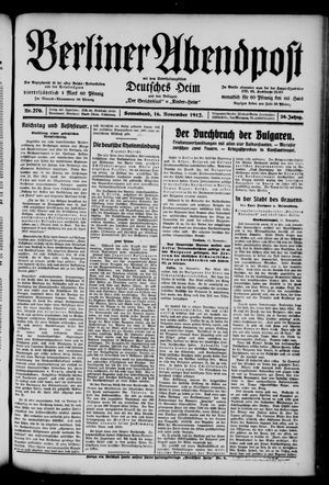 Berliner Abendpost on Nov 16, 1912
