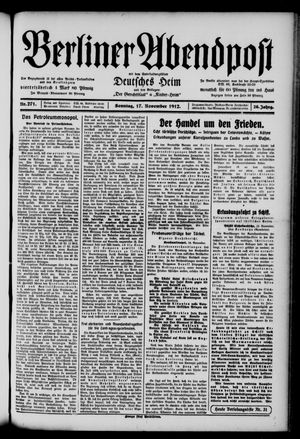 Berliner Abendpost vom 17.11.1912