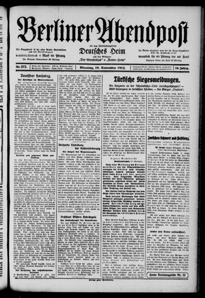 Berliner Abendpost on Nov 19, 1912