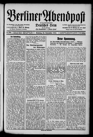Berliner Abendpost vom 24.11.1912