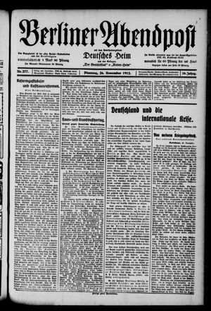 Berliner Abendpost vom 26.11.1912