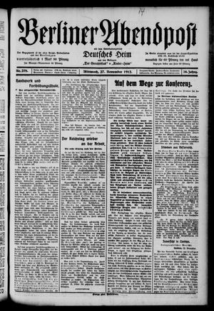 Berliner Abendpost vom 27.11.1912