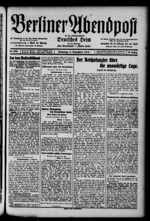 Berliner Abendpost vom 03.12.1912