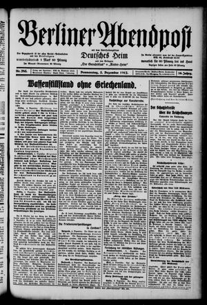 Berliner Abendpost vom 05.12.1912