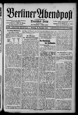Berliner Abendpost vom 10.12.1912