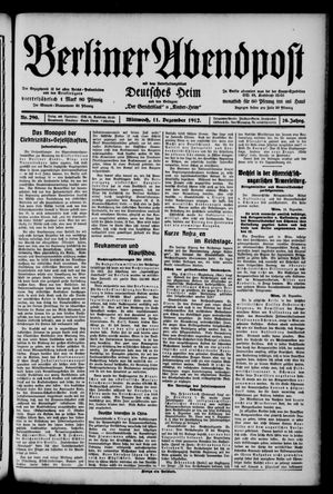 Berliner Abendpost vom 11.12.1912