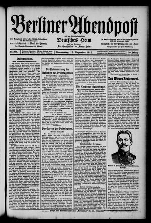 Berliner Abendpost vom 12.12.1912
