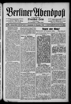 Berliner Abendpost vom 14.12.1912