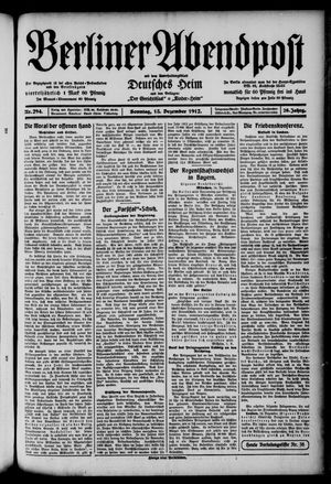 Berliner Abendpost vom 15.12.1912