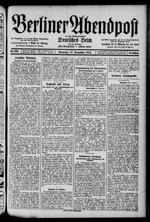 Berliner Abendpost vom 17.12.1912
