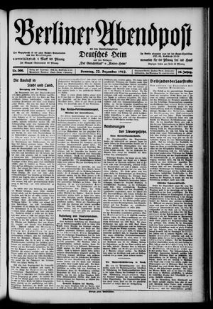 Berliner Abendpost vom 22.12.1912