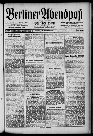 Berliner Abendpost vom 29.12.1912