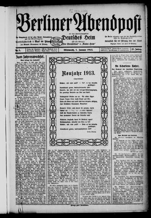 Berliner Abendpost on Jan 1, 1913