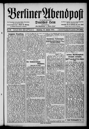 Berliner Abendpost vom 12.01.1913