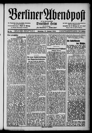 Berliner Abendpost vom 19.01.1913