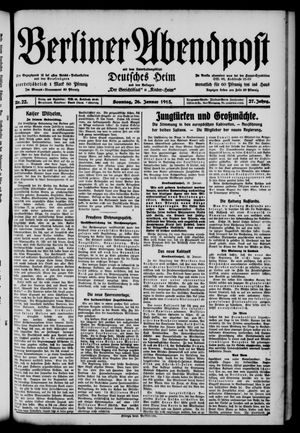 Berliner Abendpost vom 26.01.1913