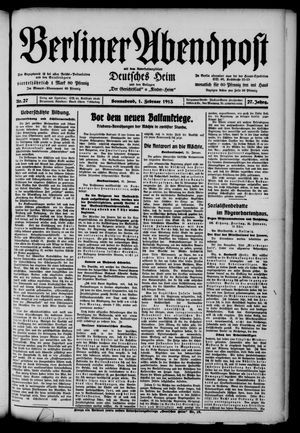Berliner Abendpost vom 01.02.1913