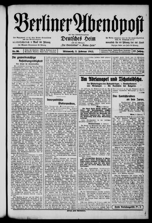 Berliner Abendpost on Feb 5, 1913