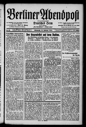 Berliner Abendpost vom 19.02.1913