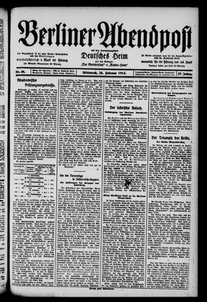 Berliner Abendpost vom 26.02.1913