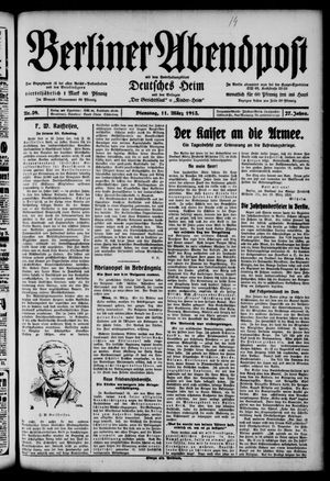 Berliner Abendpost vom 11.03.1913