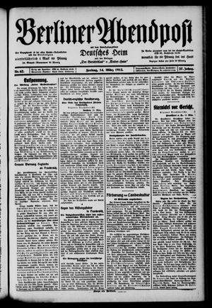 Berliner Abendpost on Mar 14, 1913