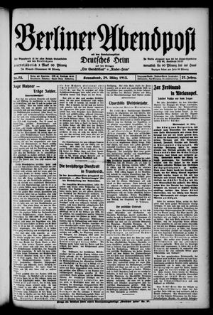 Berliner Abendpost vom 29.03.1913