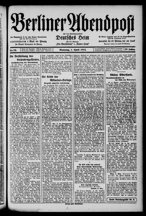 Berliner Abendpost vom 01.04.1913