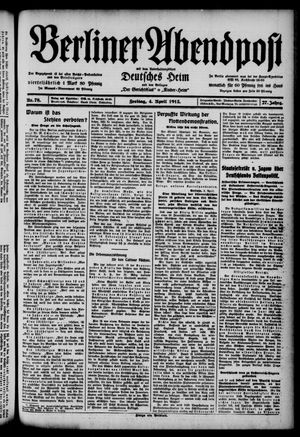 Berliner Abendpost on Apr 4, 1913