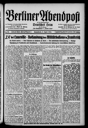 Berliner Abendpost on Apr 5, 1913