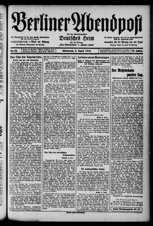 Berliner Abendpost on Apr 9, 1913