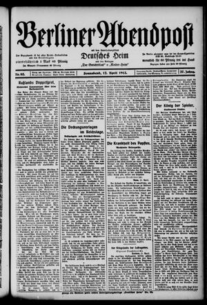 Berliner Abendpost on Apr 12, 1913