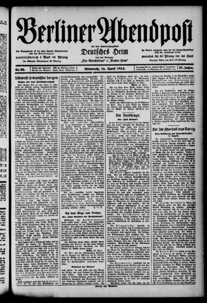 Berliner Abendpost on Apr 16, 1913