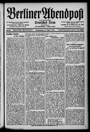 Berliner Abendpost vom 17.04.1913