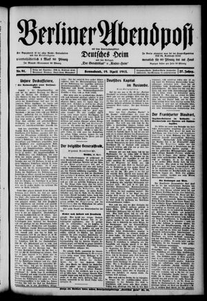 Berliner Abendpost vom 19.04.1913